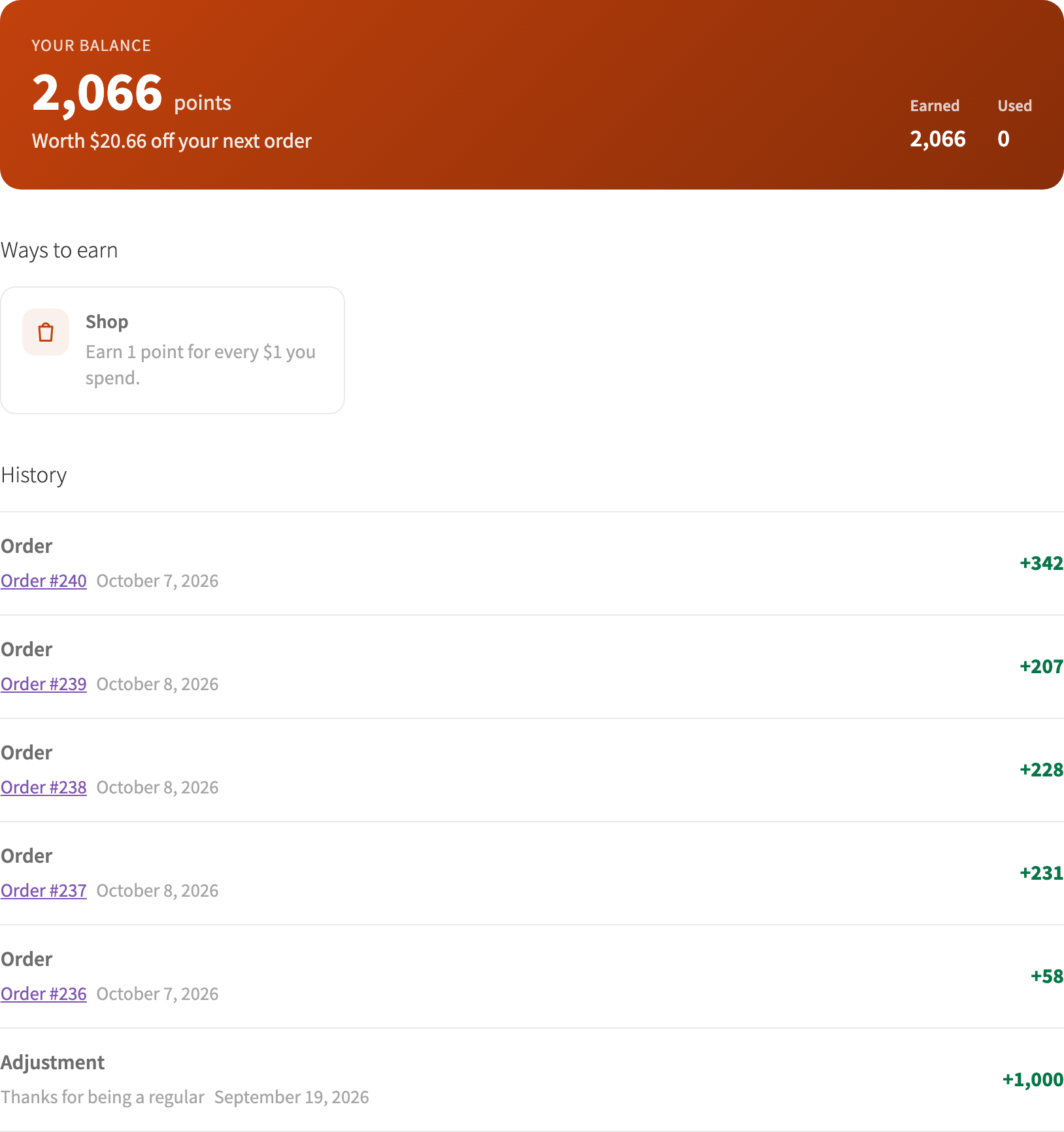 My Account rewards page with balance, stats and ways to earn